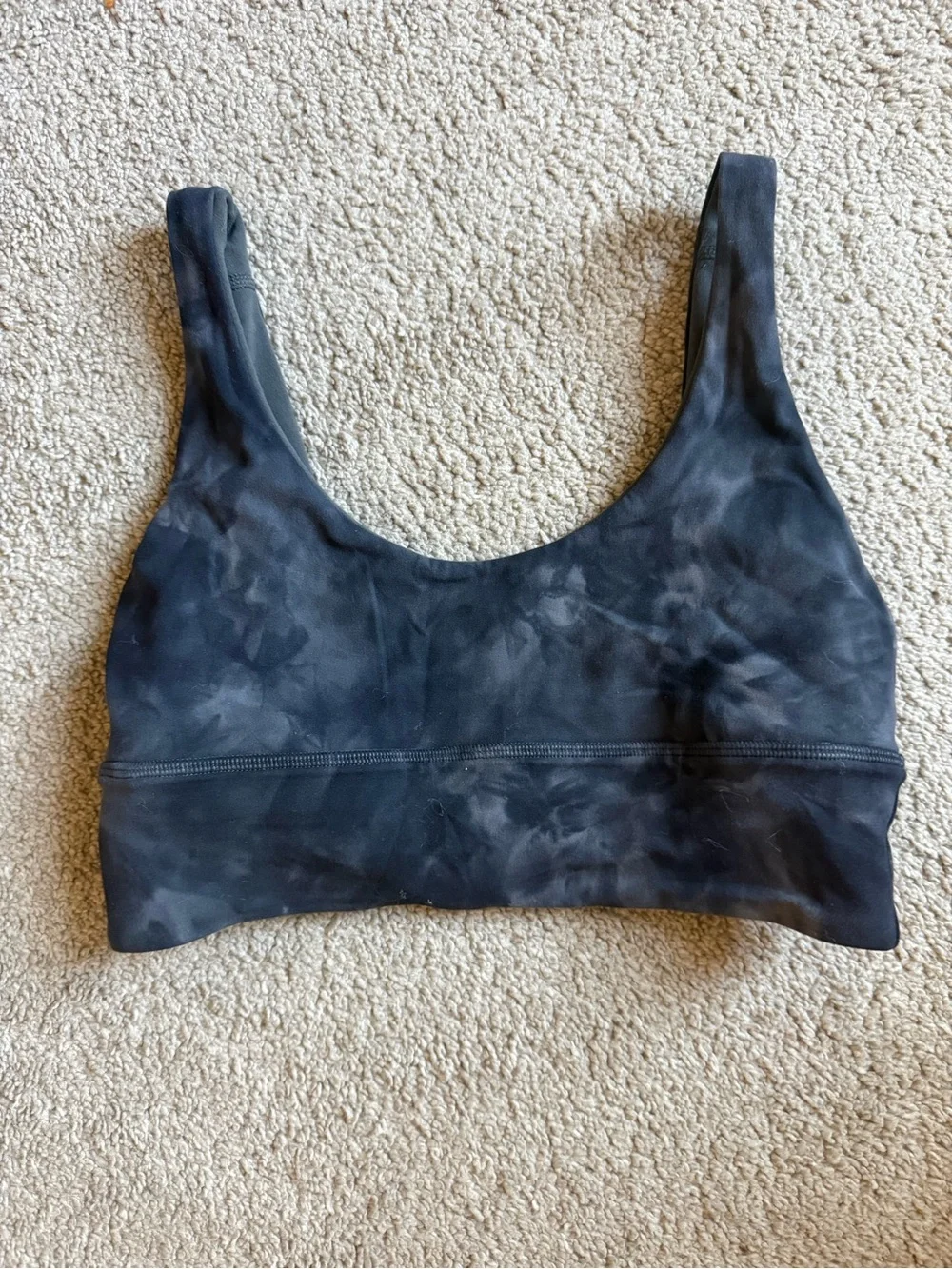 Lululemon Align Keyhole Back Sports Bra Tie Dye Wash Grey Black